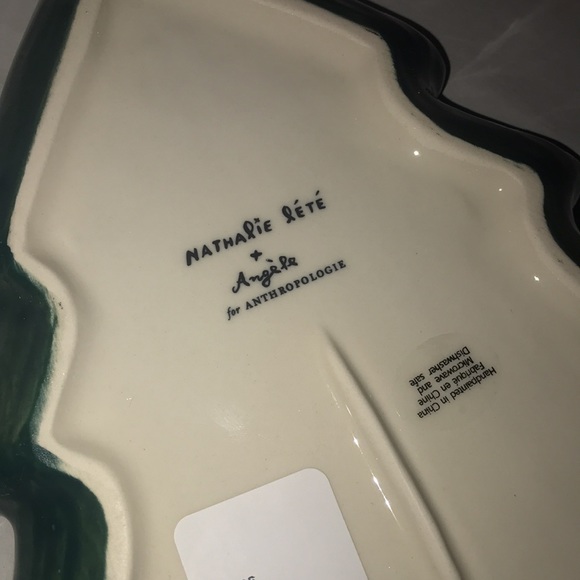 NWT Anthropologie Nathalie Lete Christmas Tree Dessert Plate - Picture 7 of 8